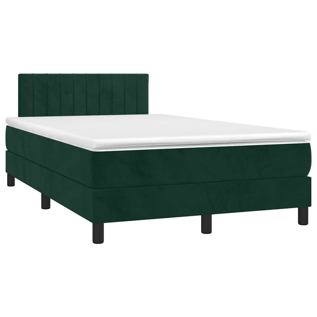 Box spring krevet s madracem tamnozeleni 120x200 cm baršunasti