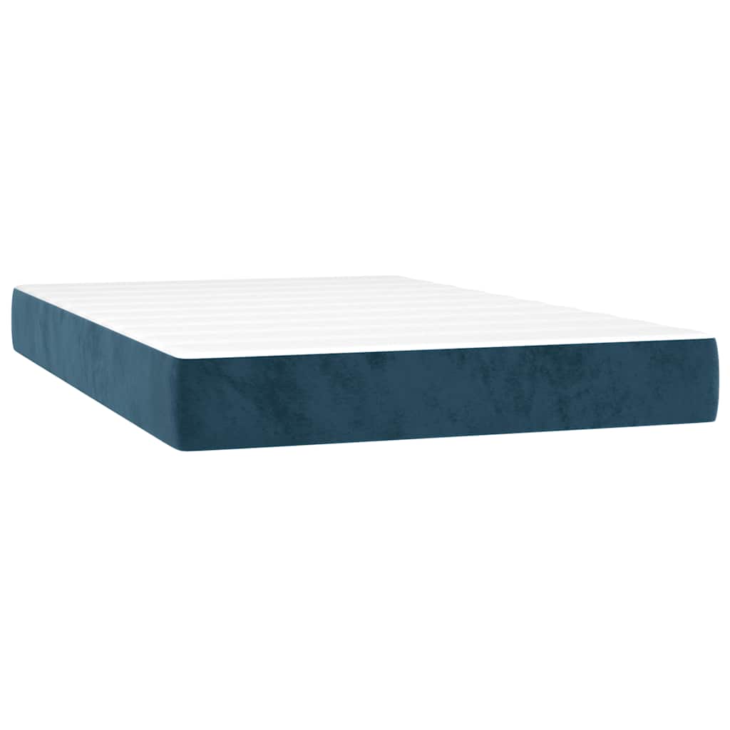 Box spring krevet s madracem tamnoplavi 120 x 200 cm baršunasti