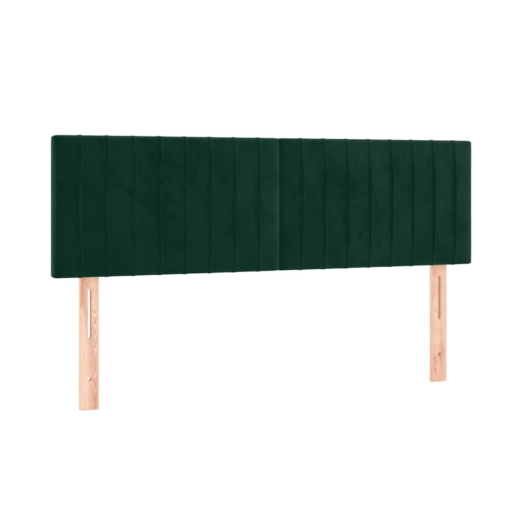 Krevet s oprugama i madracem tamnozeleni 140x190 cm baršunasti