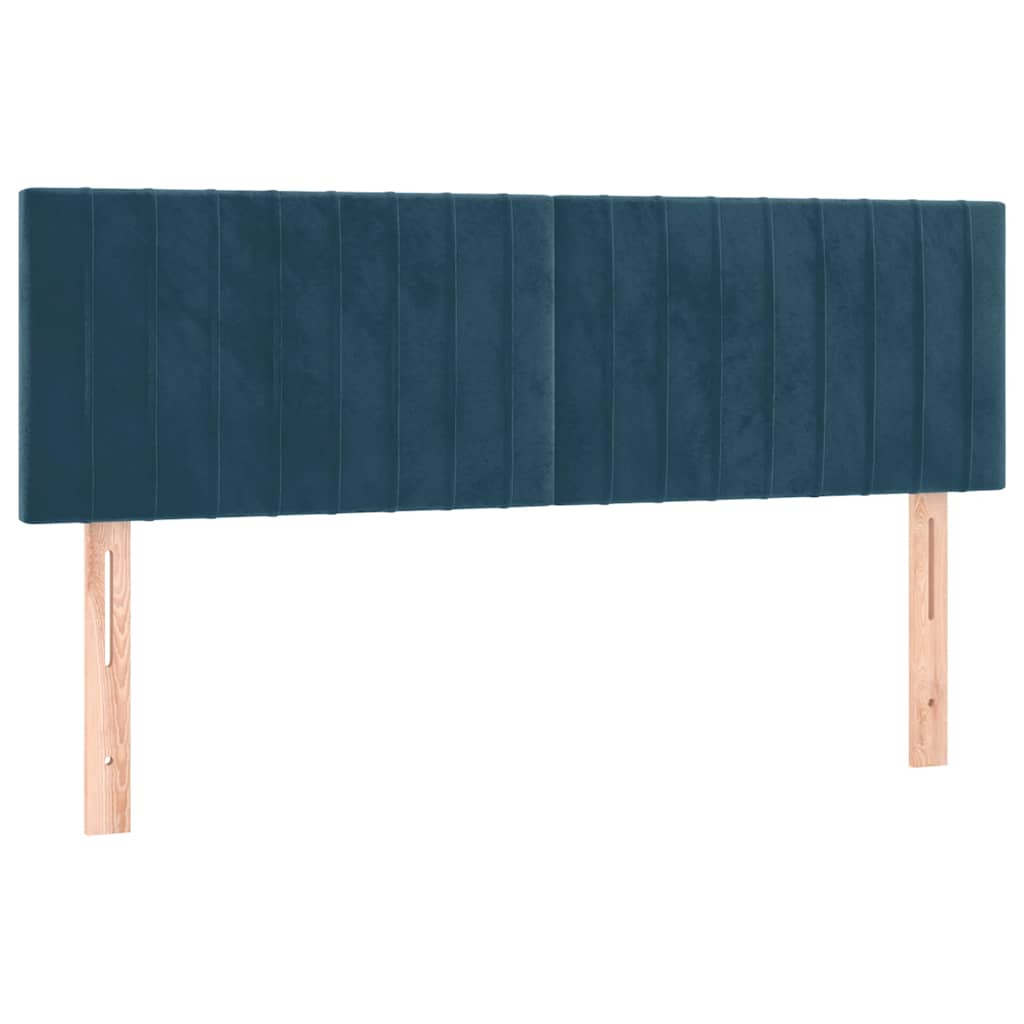 Krevet s oprugama i madracem tamnoplavi 140x200 cm baršunasti