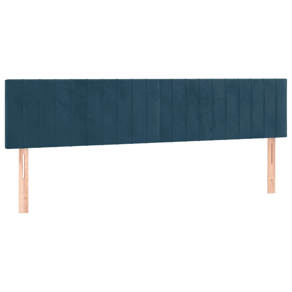 Krevet s oprugama i madracem tamnoplavi 160x200 cm baršunasti