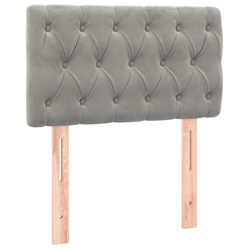 Box spring krevet s madracem svjetlosivi 80 x 200 cm baršunasti