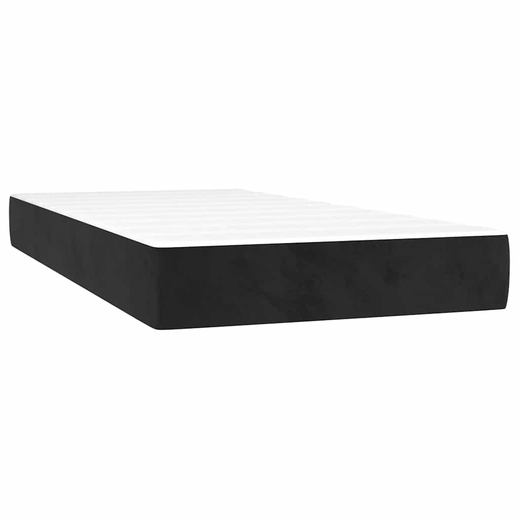 Box spring krevet s madracem crni 90x200 cm baršunasti