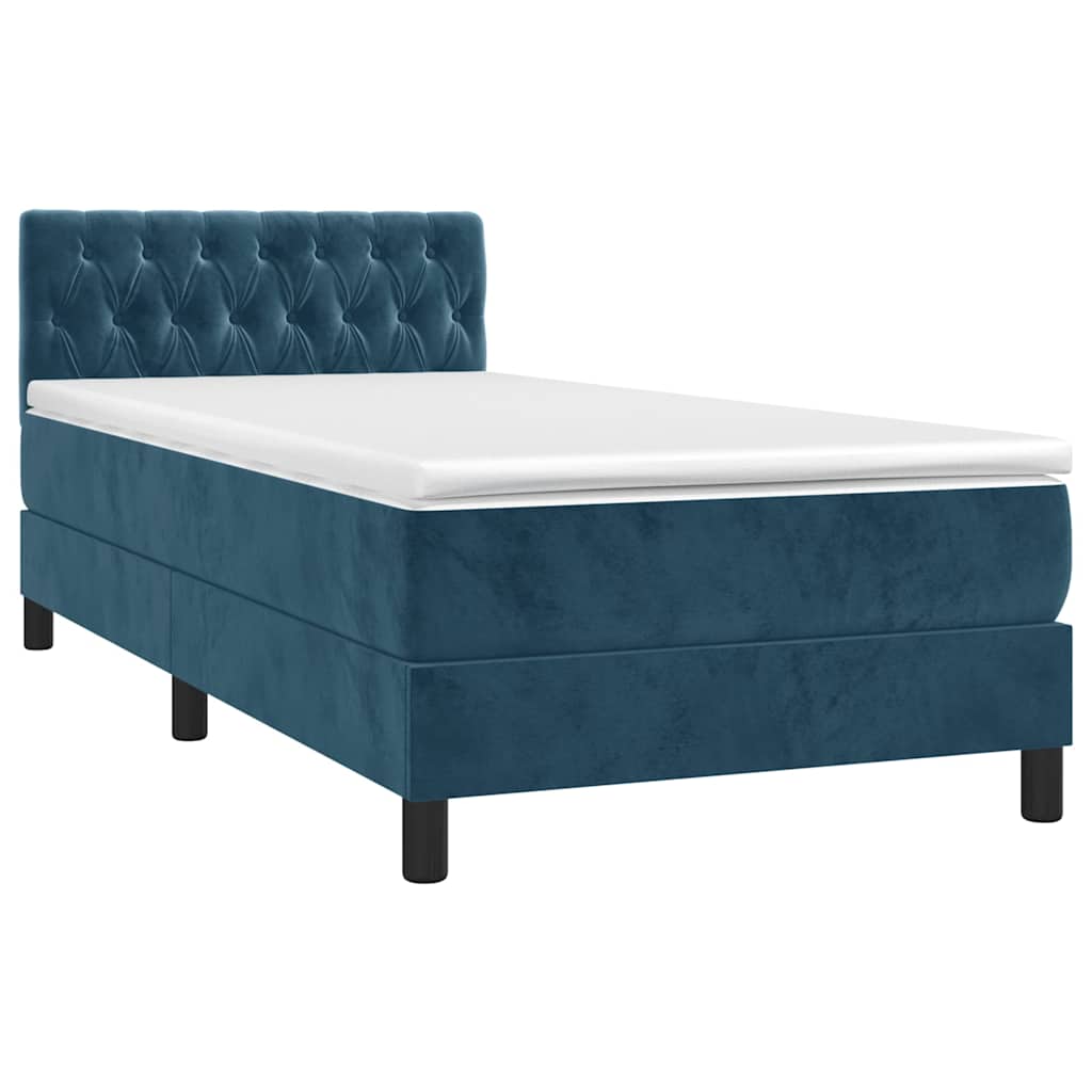 Box spring krevet s madracem tamnoplavi 100x200 cm baršunasti