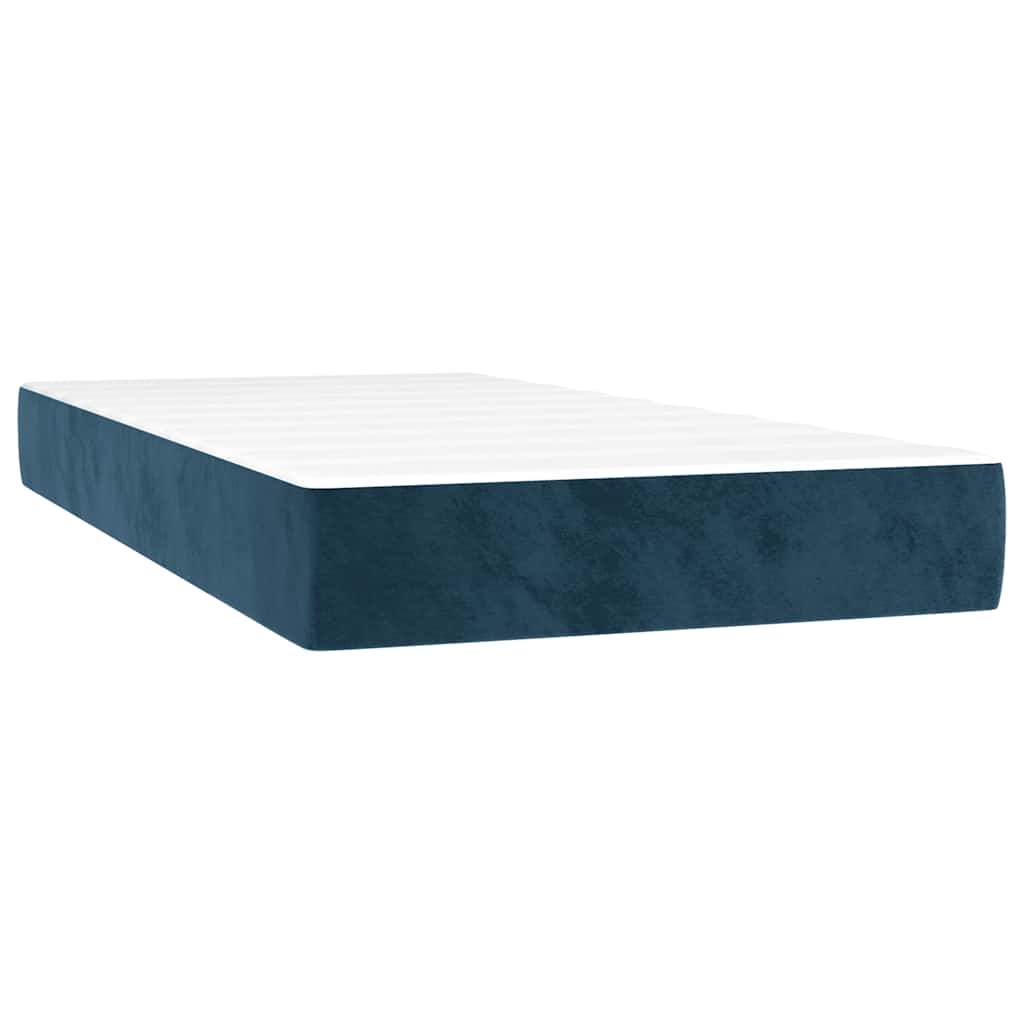 Box spring krevet s madracem tamnoplavi 100x200 cm baršunasti