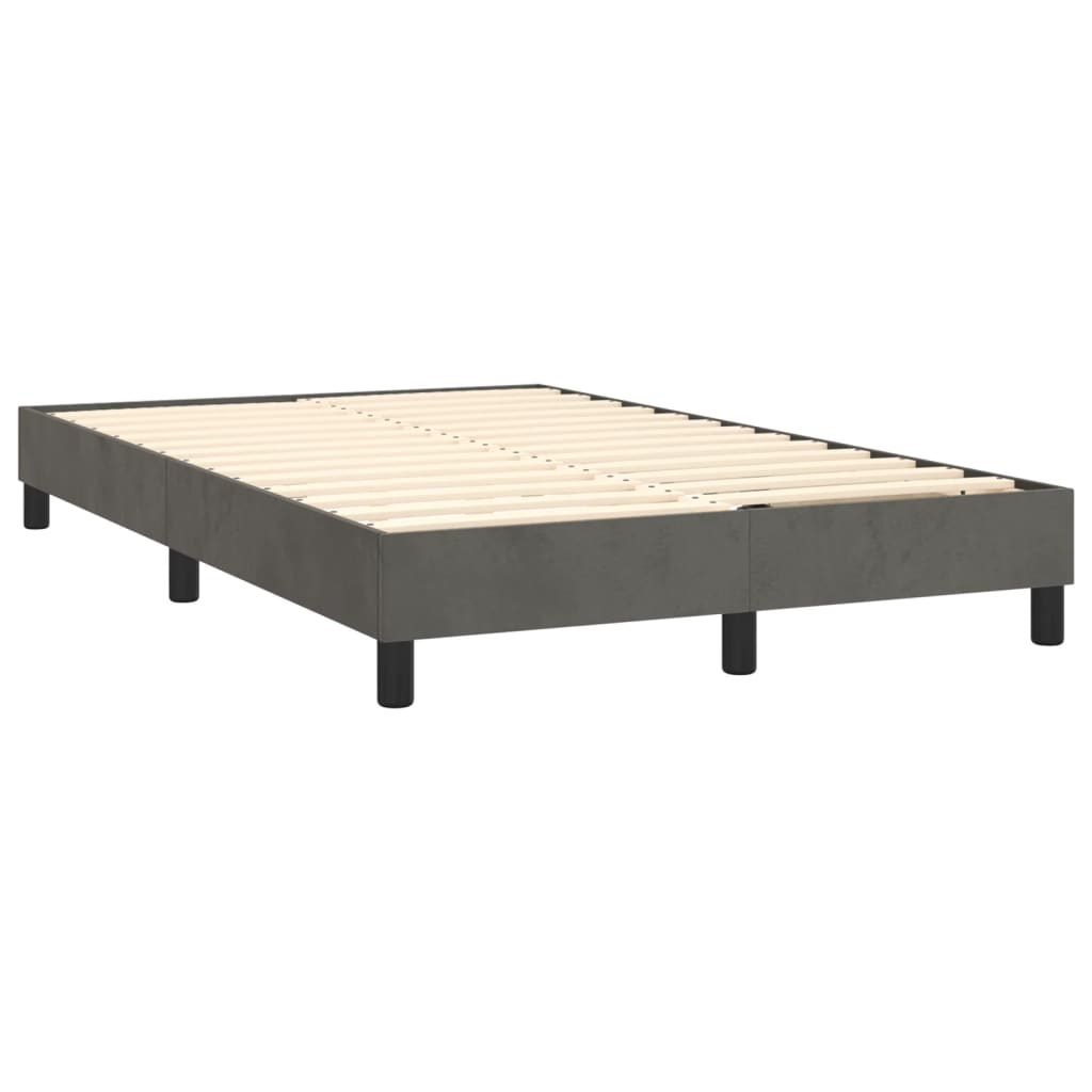 Box spring krevet s madracem tamnosivi 120 x 200 cm baršunasti