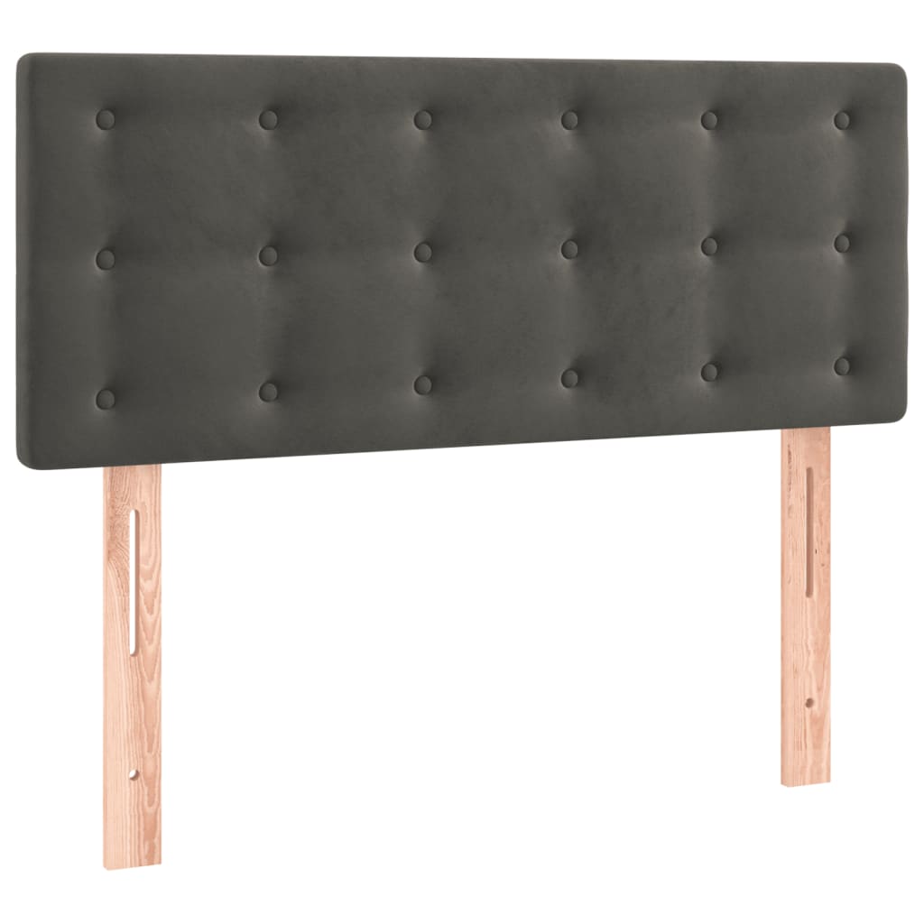 Box spring krevet s madracem tamnosivi 80 x 200 cm baršunasti