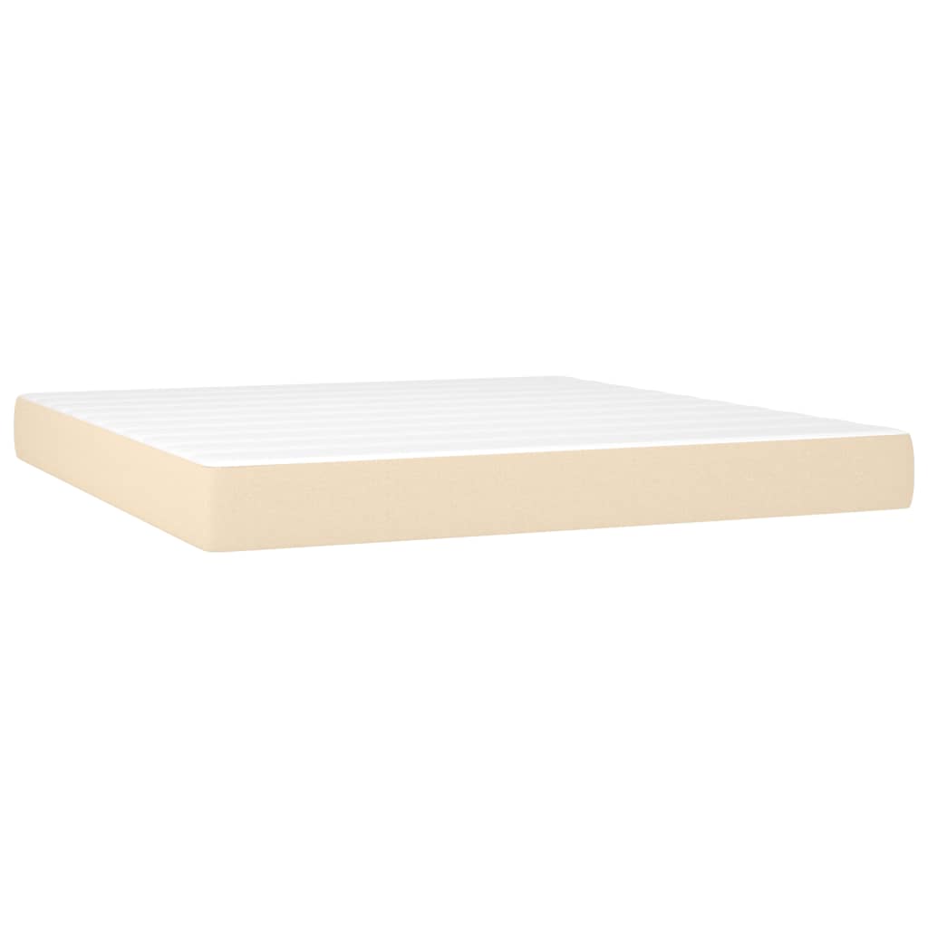 Krevet s oprugama i madracem krem 180x200 cm od tkanine