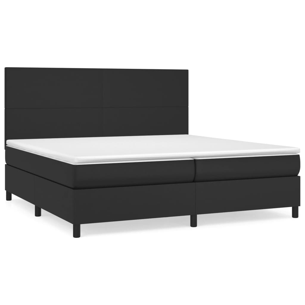 Krevet s oprugama i madracem crni 200x200 cm od umjetne kože