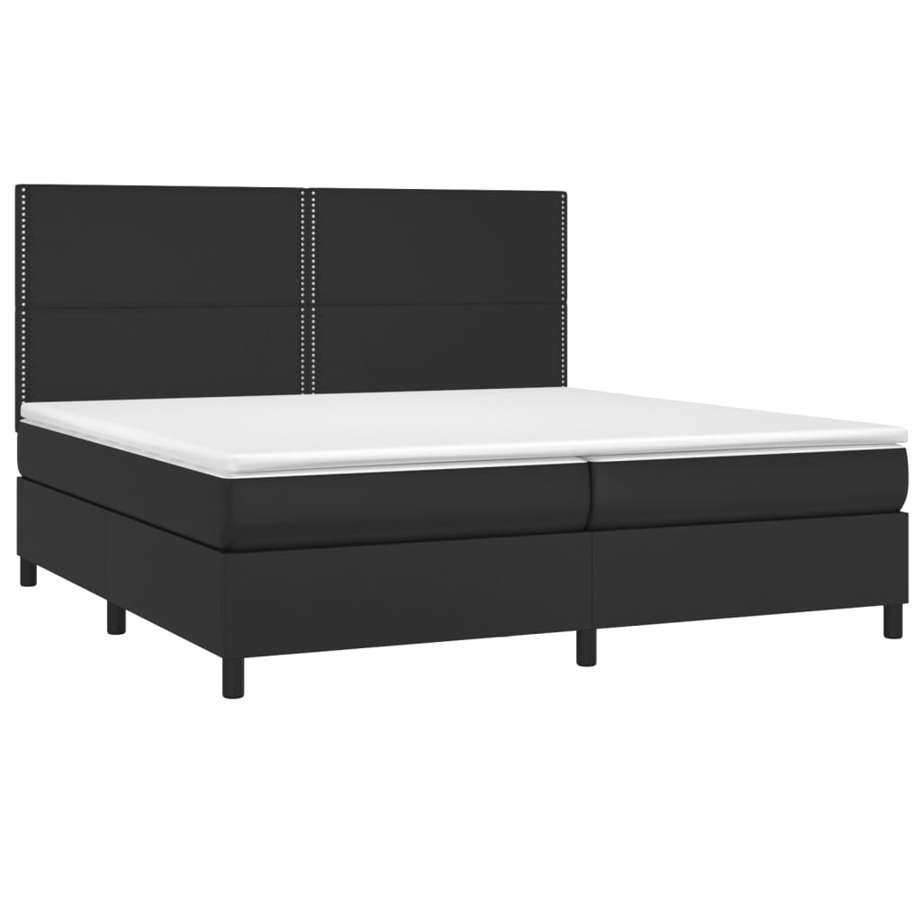 Krevet s oprugama i madracem crni 200x200 cm od umjetne kože