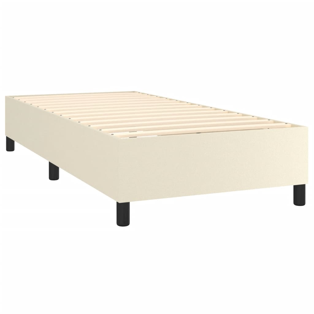 Krevet s oprugama i madracem krem 90 x 200 cm od umjetne kože