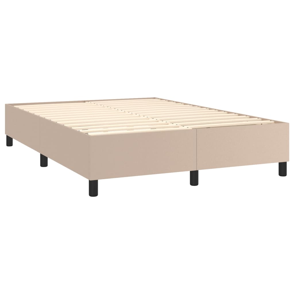 Krevet s oprugama i madrac cappuccino 140x190cm od umjetne kože