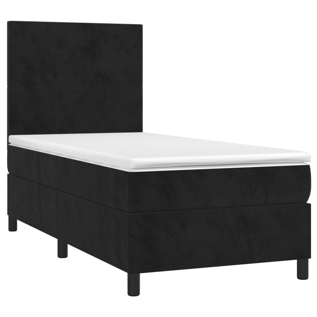 Box spring krevet s madracem crni 90x190 cm baršunasti