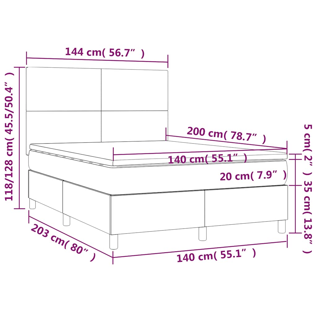 Krevet s oprugama i madracem tamnozeleni 140x200 cm baršunasti