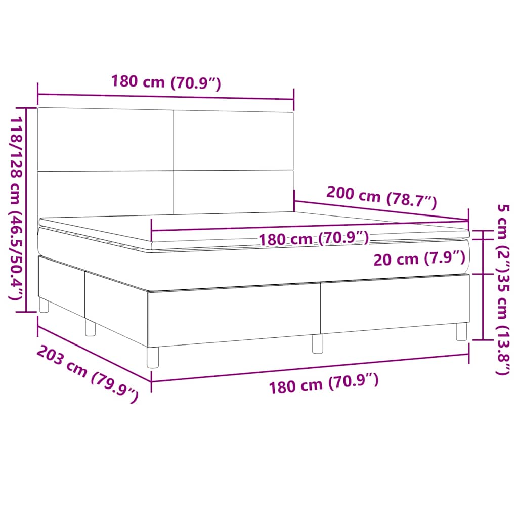Krevet s oprugama i madracem tamnozeleni 180x200 cm baršunasti