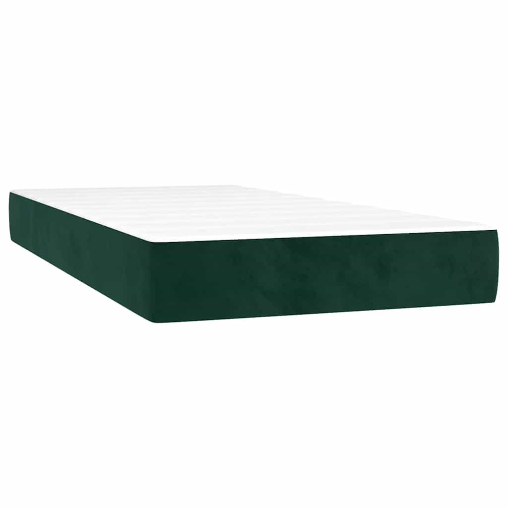 Box spring krevet s madracem tamnozeleni 90x200 cm baršunasti