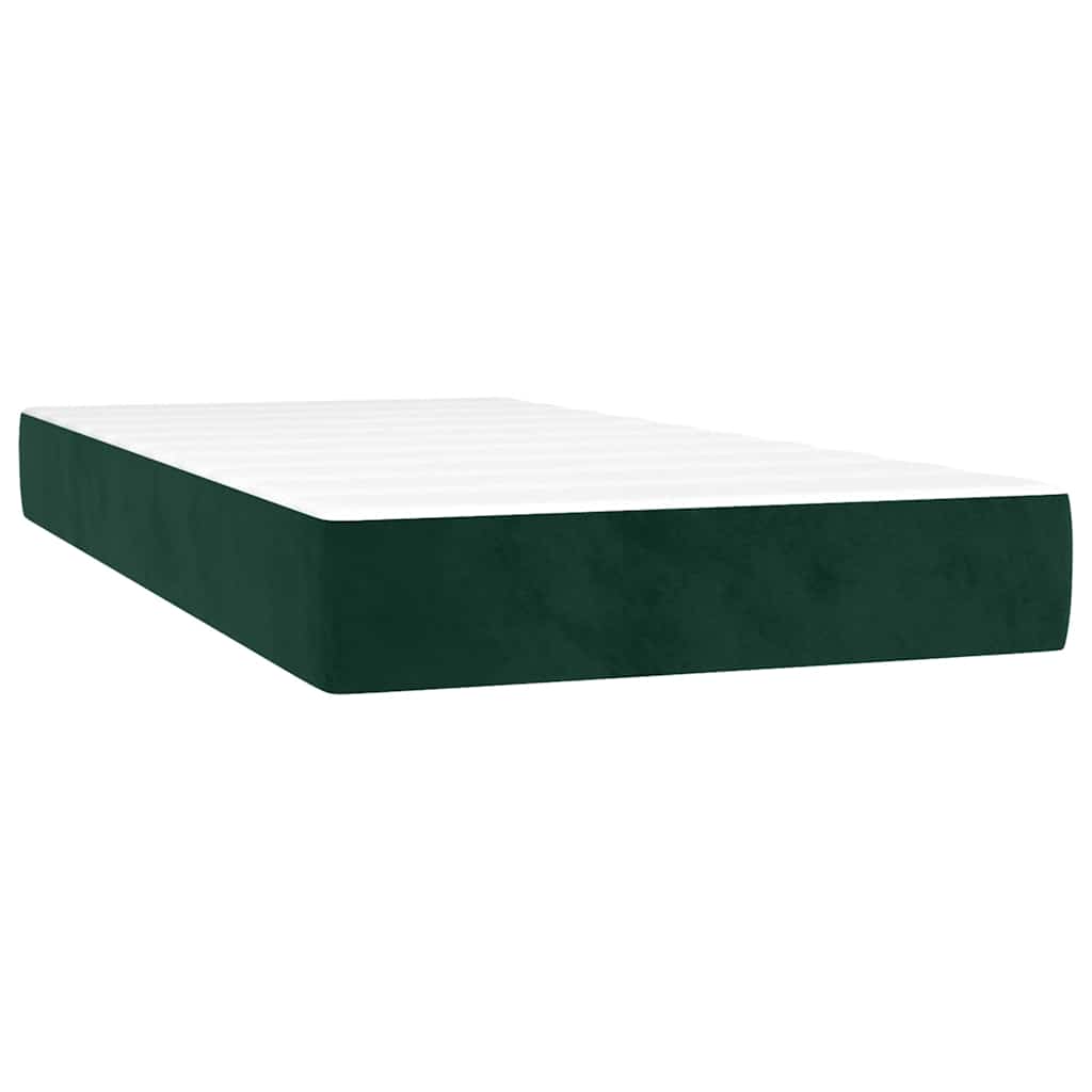Box spring krevet s madracem tamnozeleni 100x200 cm baršunasti