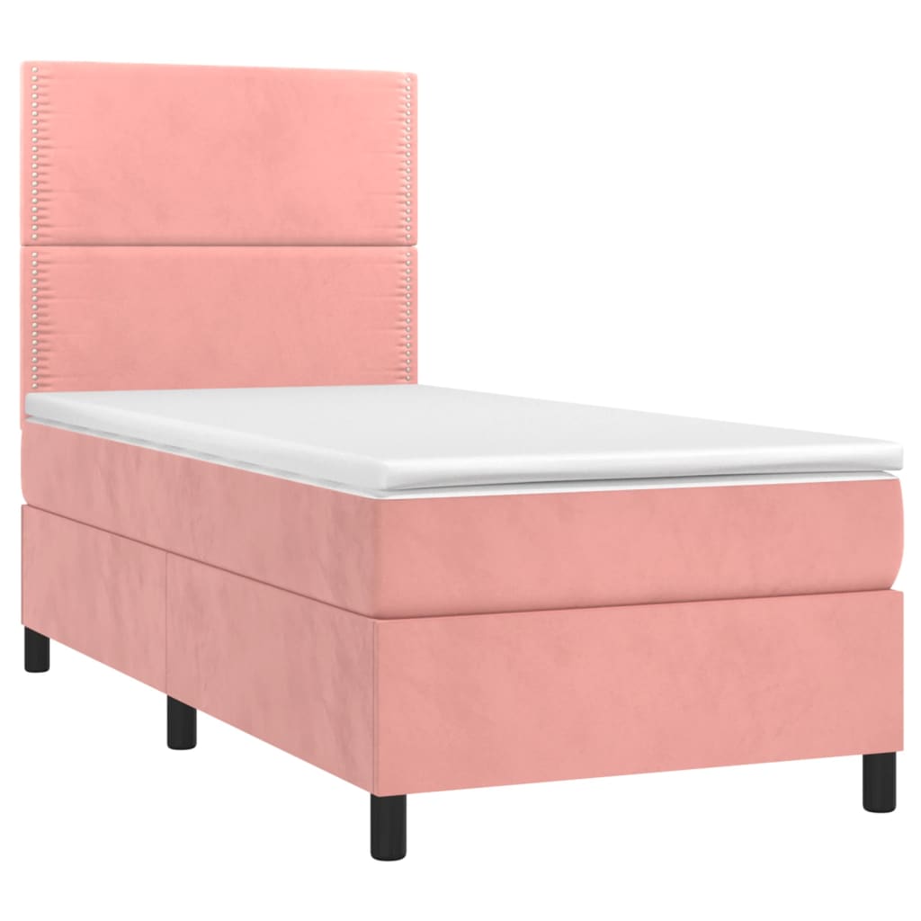 Box spring krevet s madracem ružičasti 100x200 cm baršunasti