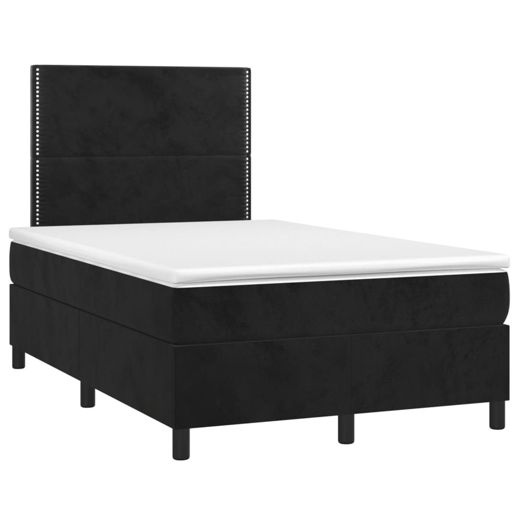 Box spring krevet s madracem crni 120 x 200 cm baršunasti