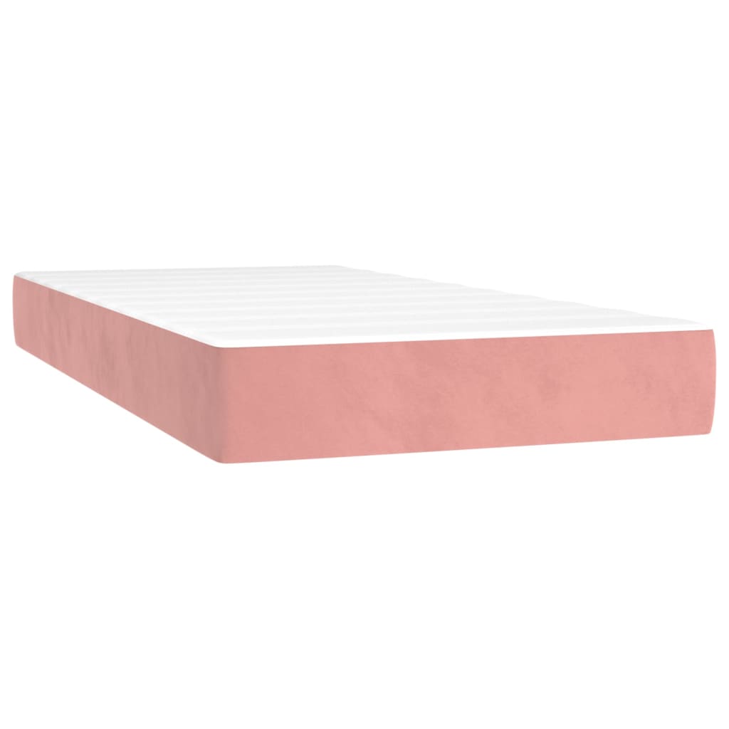 Box spring krevet s madracem ružičasti 90x190 cm baršunasti