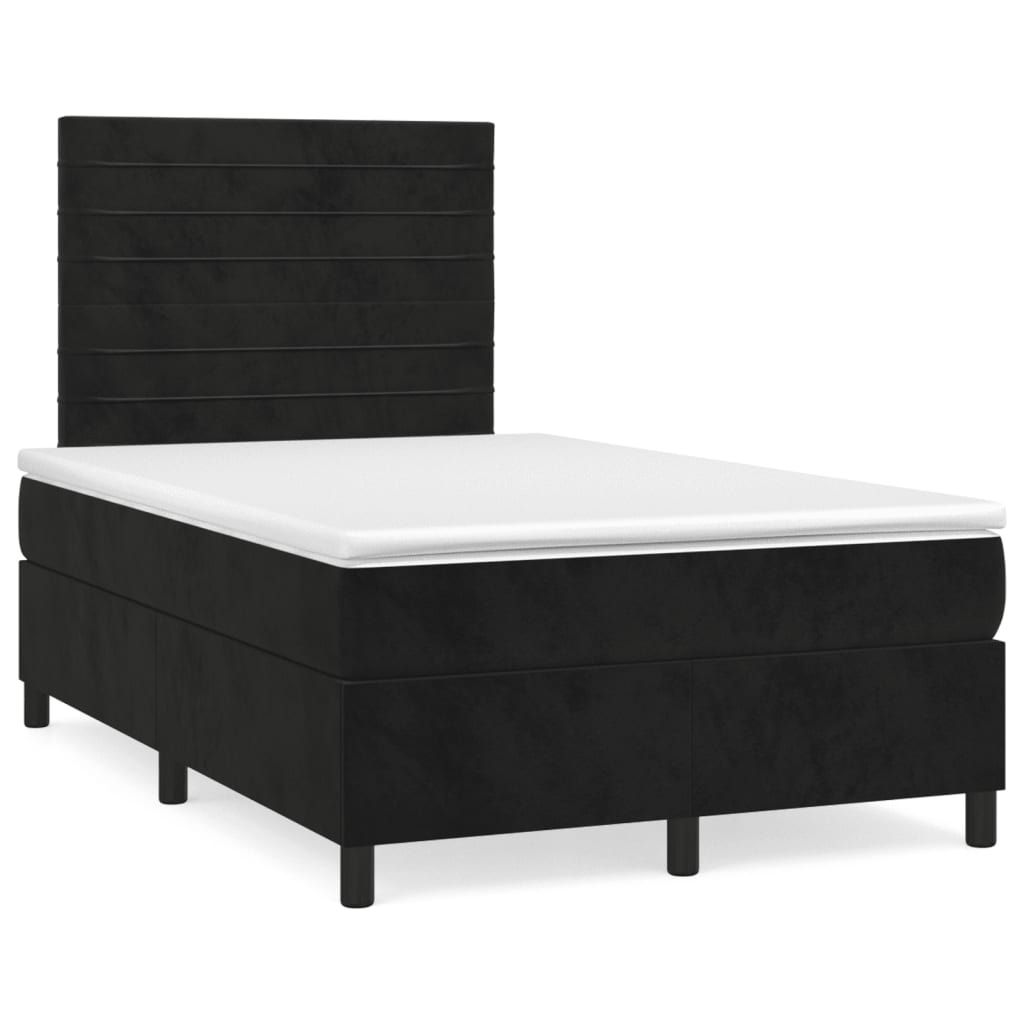 Box spring krevet s madracem crni 120 x 200 cm baršunasti