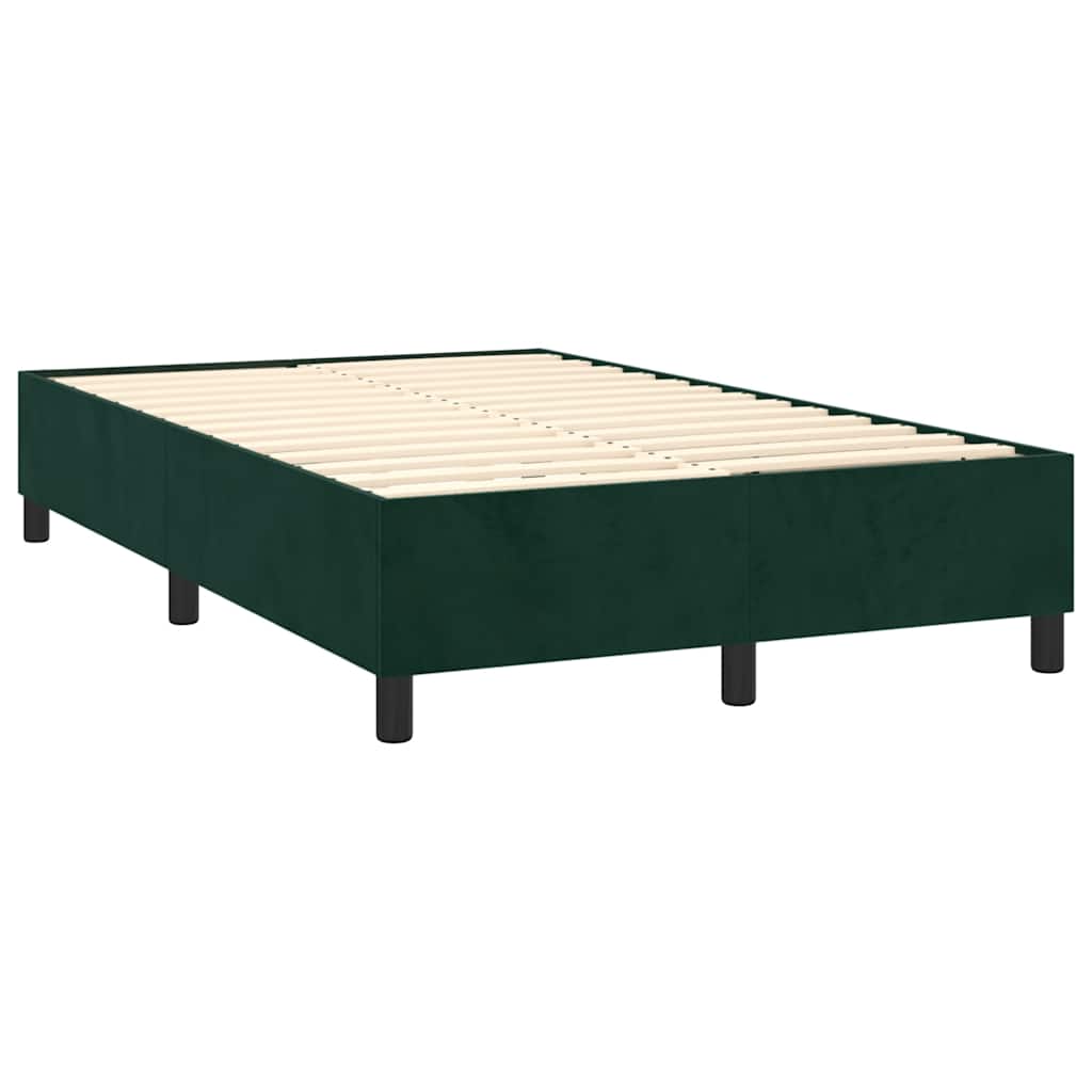 Krevet s oprugama i madracem tamnozeleni 140x190 cm baršunasti