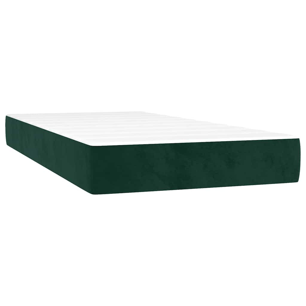 Box spring krevet s madracem tamnozeleni 90x200 cm baršunasti