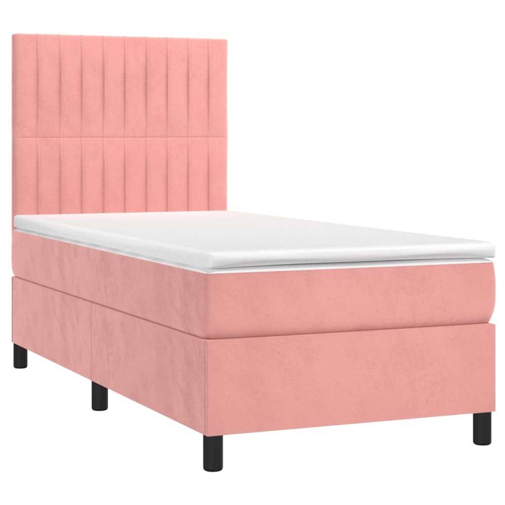 Box spring krevet s madracem ružičasti 100x200 cm baršunasti