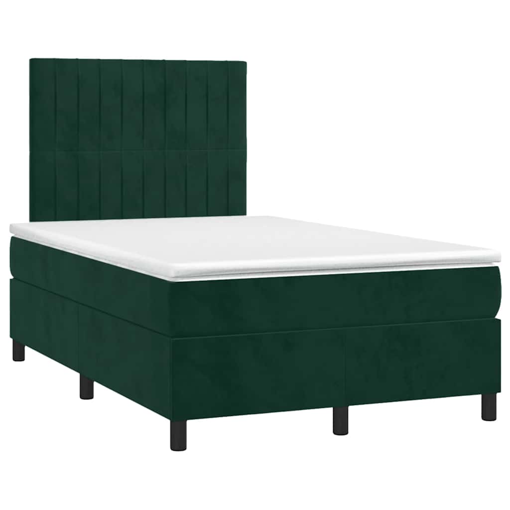 Box spring krevet s madracem tamnozeleni 120x200 cm baršunasti