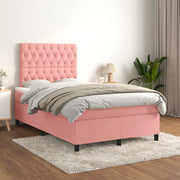 Box spring krevet s madracem ružičasti 120 x 200 cm baršunasti