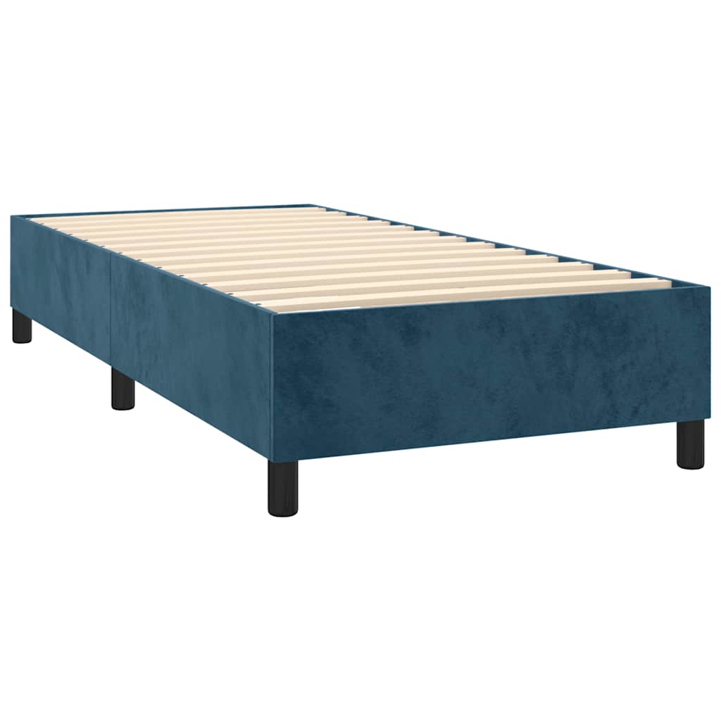 Box spring krevet s madracem tamnoplavi 80 x 200 cm baršunasti