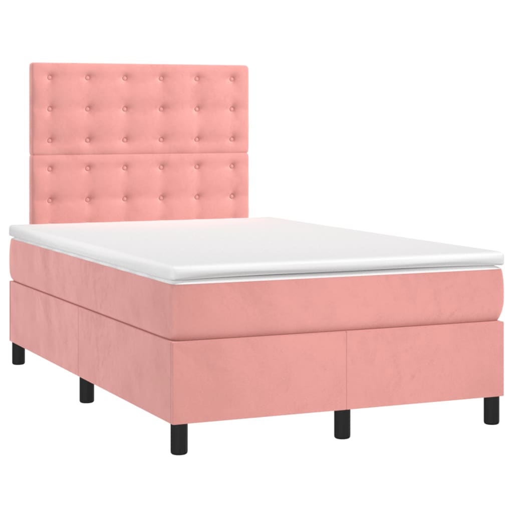 Box spring krevet s madracem ružičasti 120 x 200 cm baršunasti