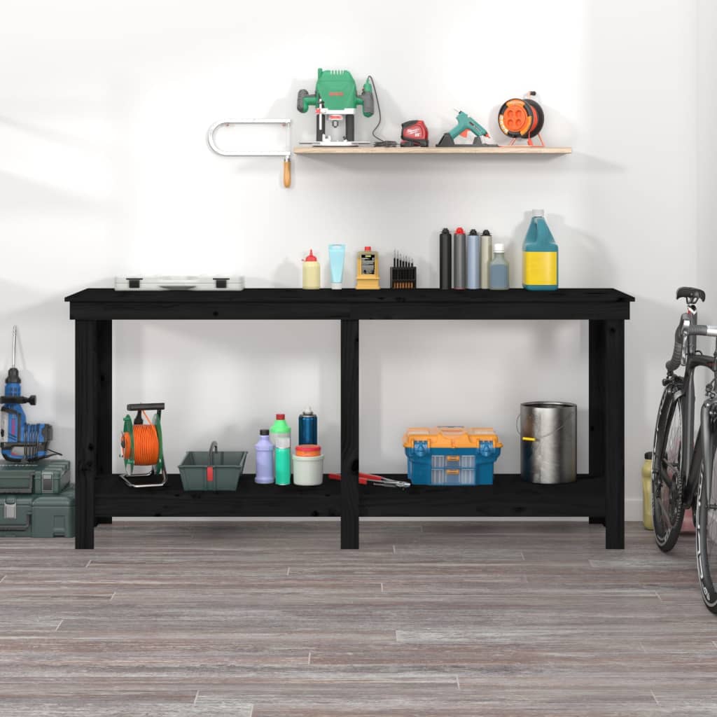 Radni stol Crna 180x50x80 cm od masivne borovine