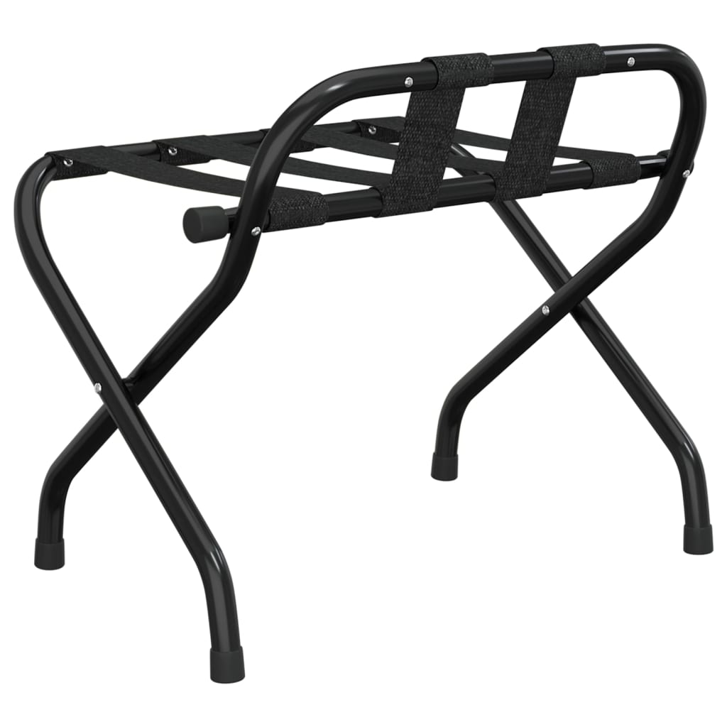 Stalak za prtljagu s naslonom crni 56 x 39 x 52 cm