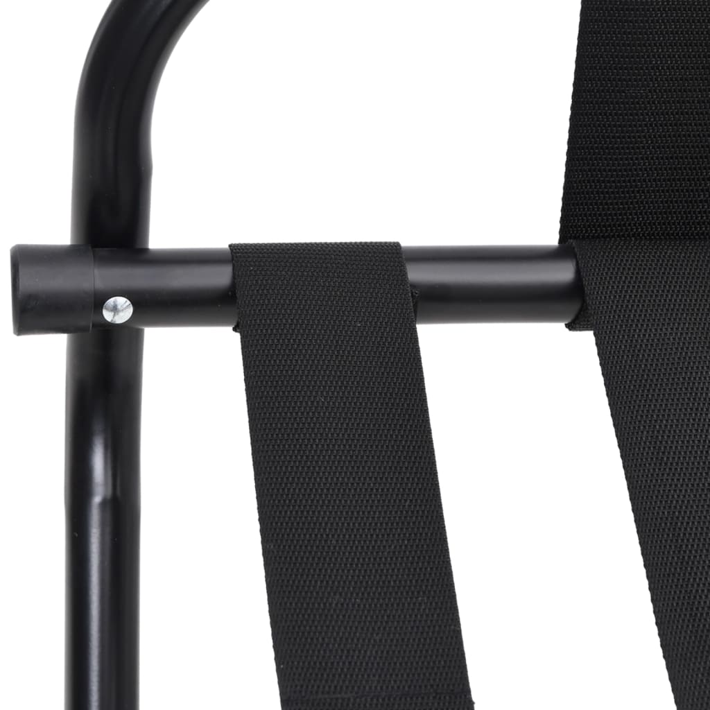 Stalak za prtljagu s naslonom crni 56 x 39 x 52 cm