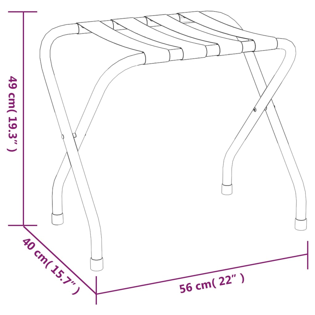Stalak za prtljagu crno-srebrni 56 x 40 x 49 cm