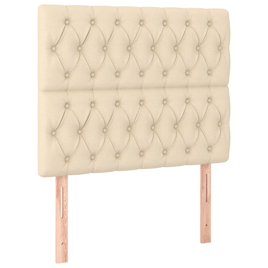 Krevet s oprugama i madracem krem 120 x 200 cm od tkanine