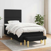 Box spring krevet s madracem crni 90x190 cm od tkanine