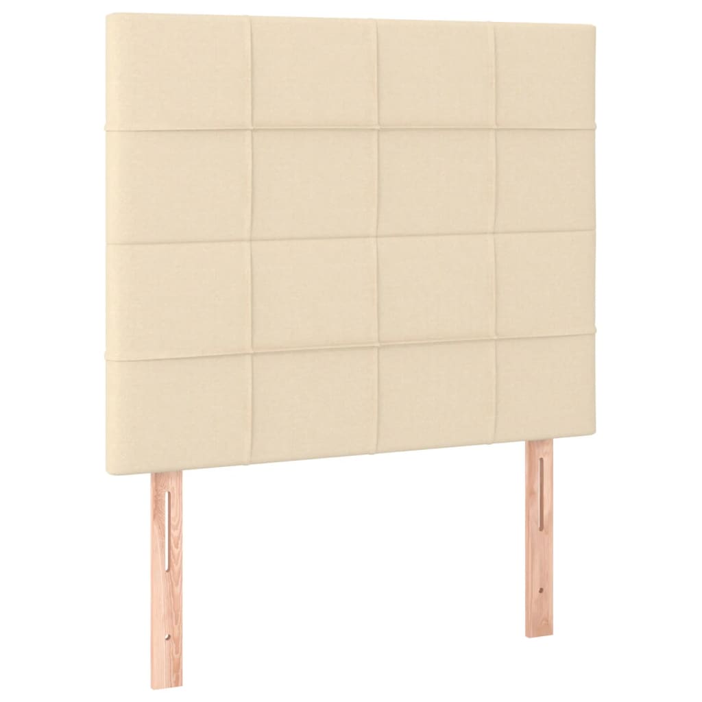 Okvir kreveta s oprugama i madrac krem 80x200 cm od tkanine