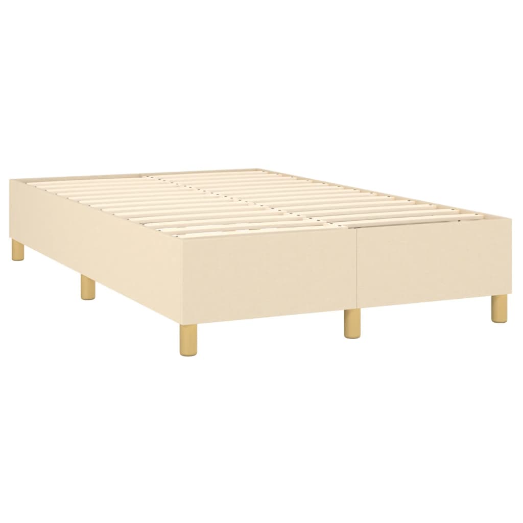 Krevet s oprugama i madracem krem 120 x 200 cm od tkanine