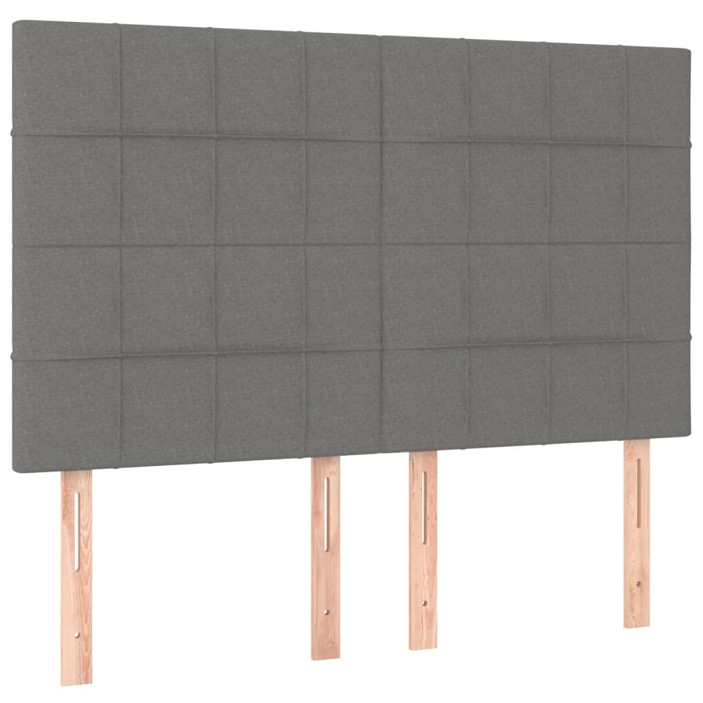 Krevet s oprugama i madracem tamnosivi 140x190 cm od tkanine