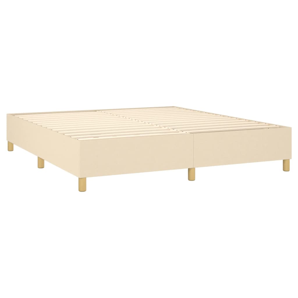 Krevet s oprugama i madracem krem 180x200 cm od tkanine