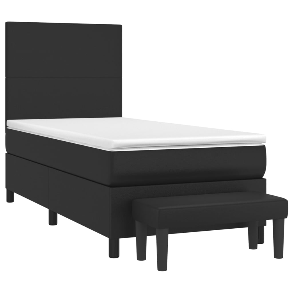 Krevet s oprugama i madracem crni 80 x 200 cm od umjetne kože