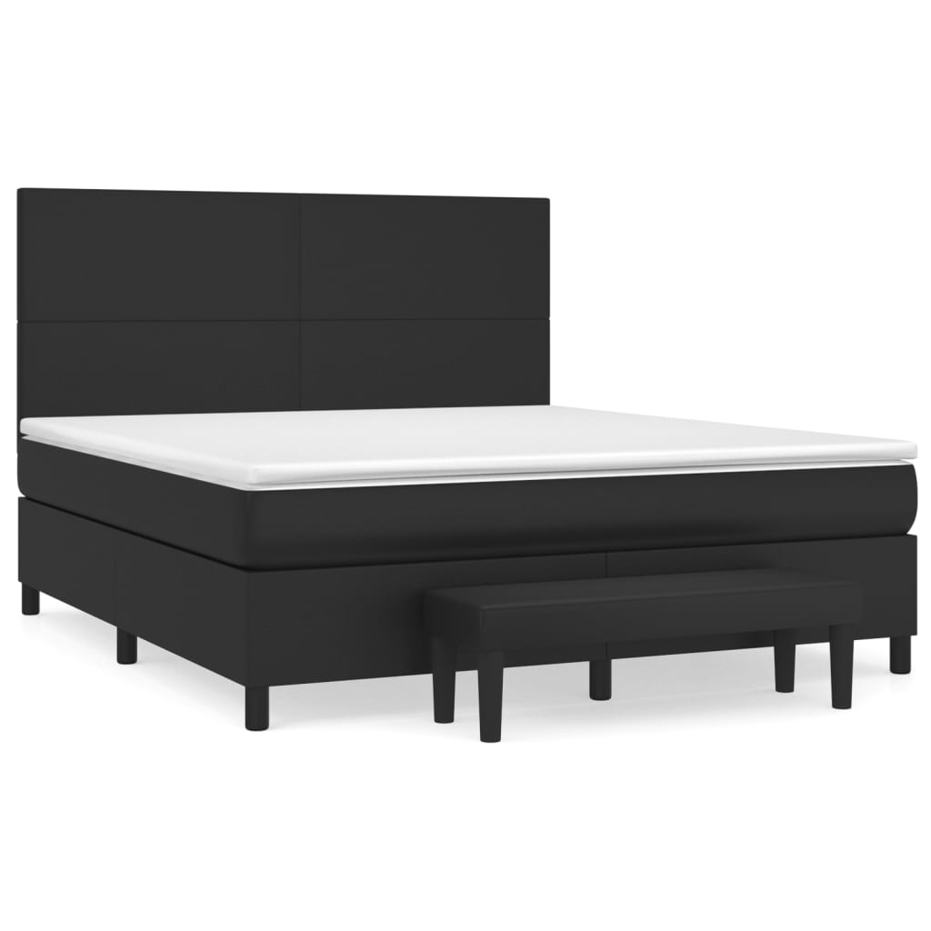 Krevet s oprugama i madracem crni 180 x 200 cm od umjetne kože