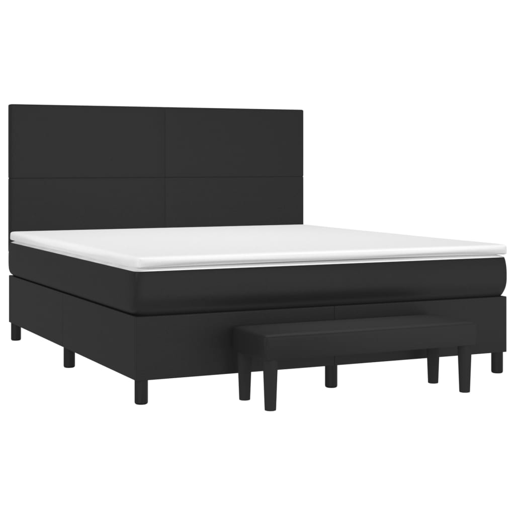 Krevet s oprugama i madracem crni 180 x 200 cm od umjetne kože