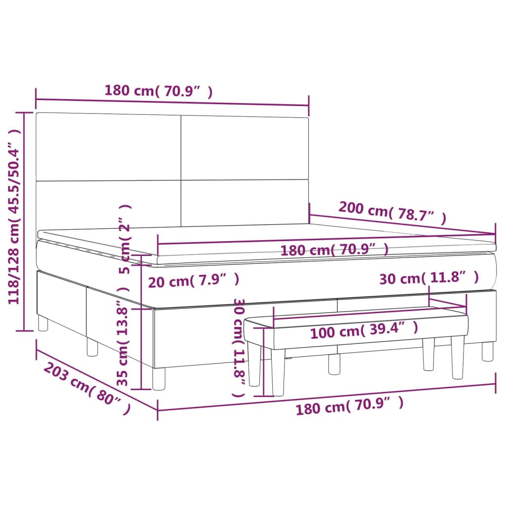 Krevet s oprugama i madracem crni 180 x 200 cm od umjetne kože
