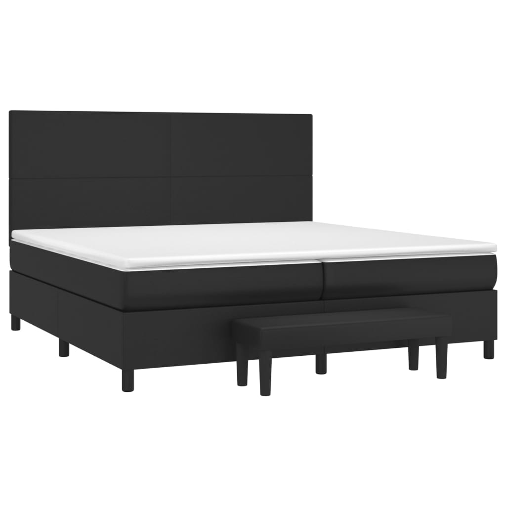 Krevet s oprugama i madracem crni 200x200 cm od umjetne kože