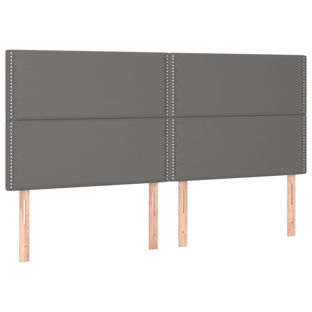 Krevet s oprugama i madracem sivi 180 x 200 cm od umjetne kože