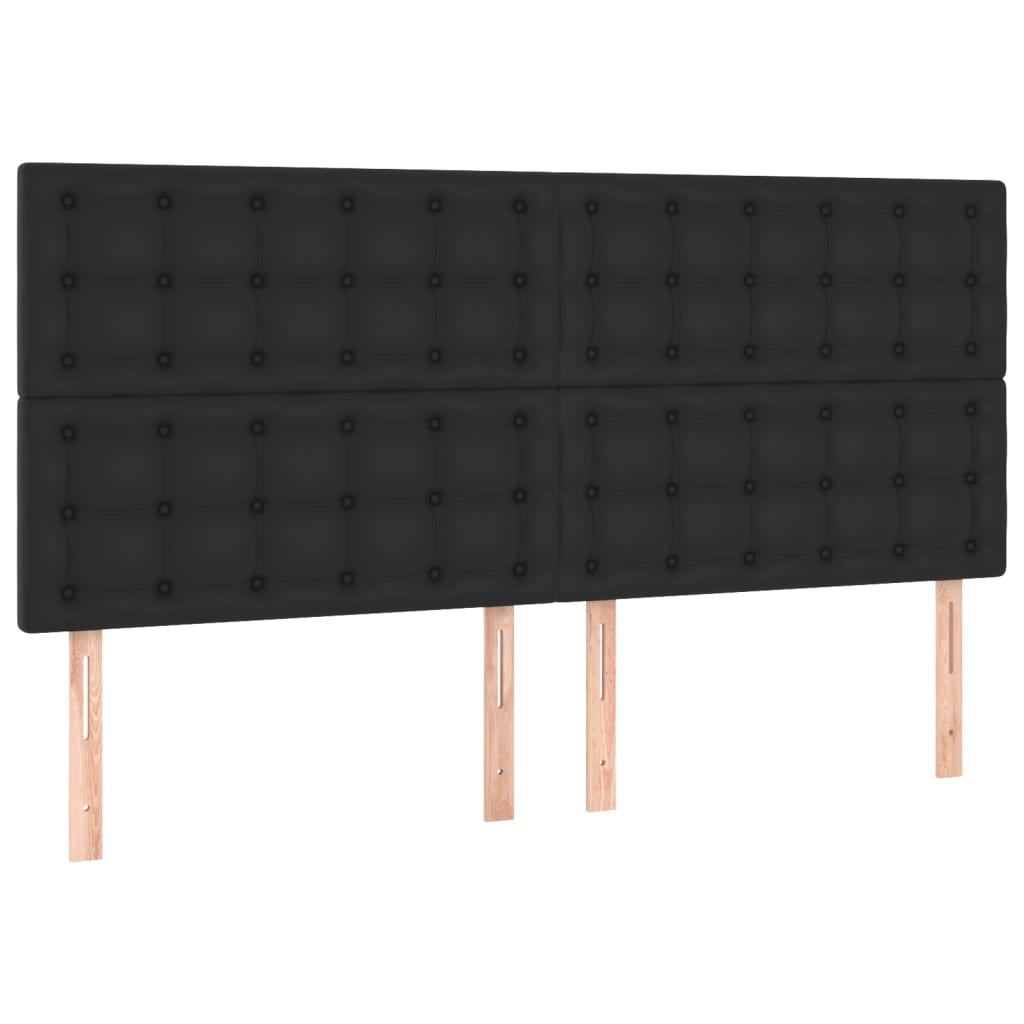 Krevet s oprugama i madracem crni 200x200 cm od umjetne kože