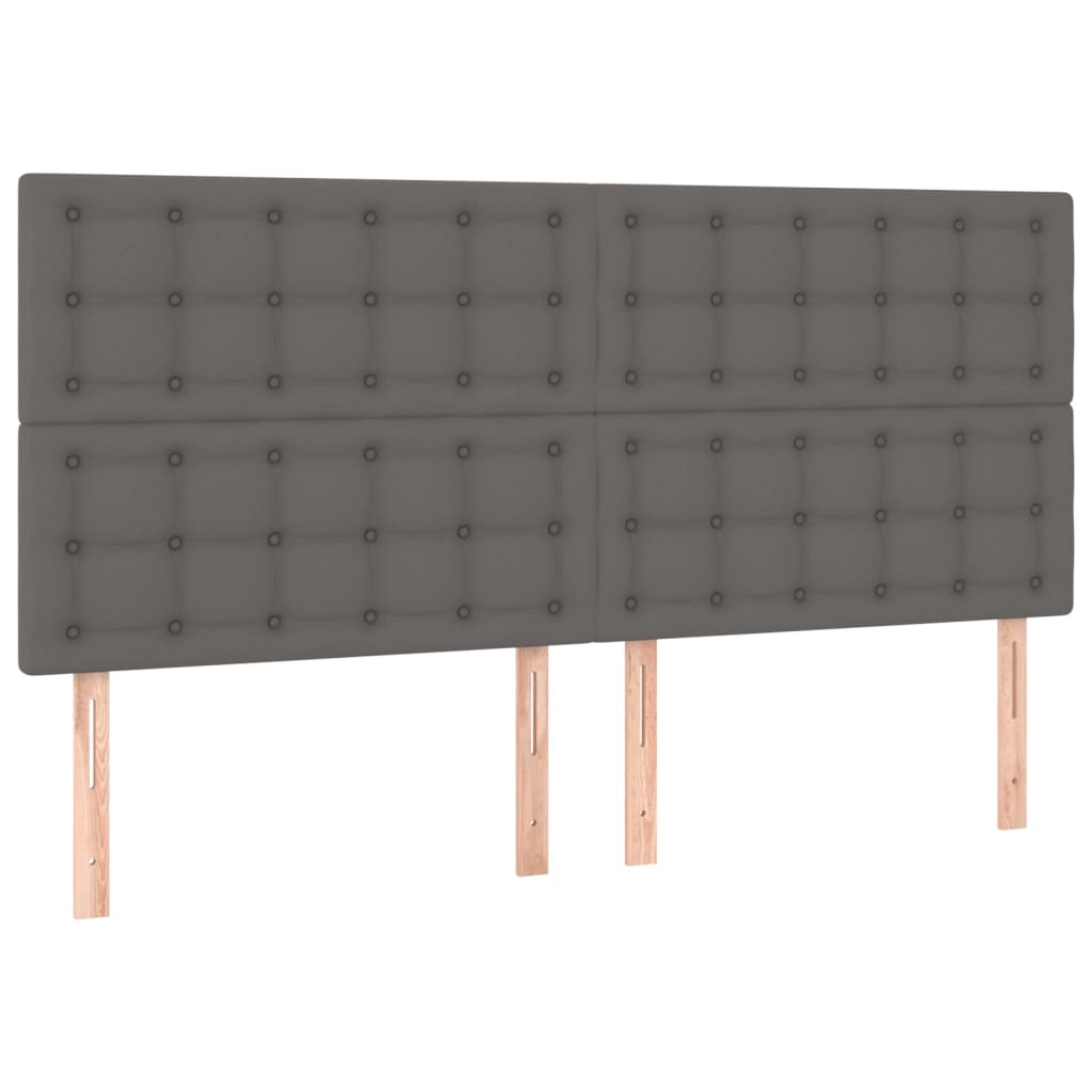 Krevet s oprugama i madracem sivi 200x200 cm od umjetne kože
